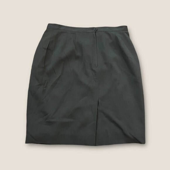 Vintage 80s Jacqueline Ferrar Knee Length Pencil Skirt Dark Forest Green 16 - Picture 4 of 4